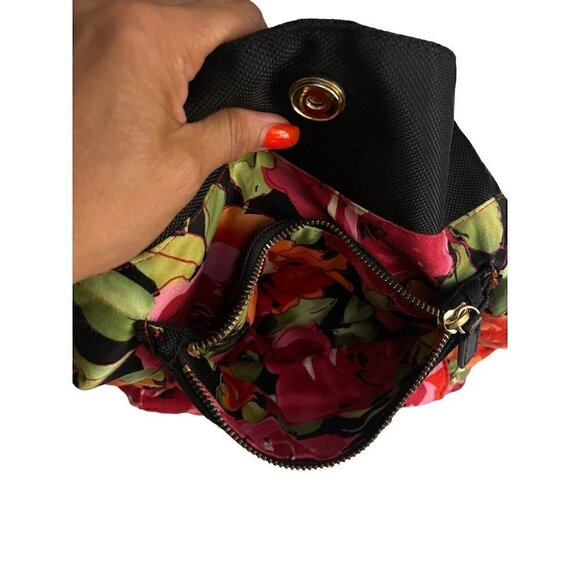 JPK Paris 75 Black Nylon with Leather Strap Gold Hardware Multi-Pocket Boho Bag - Picture 10 of 15